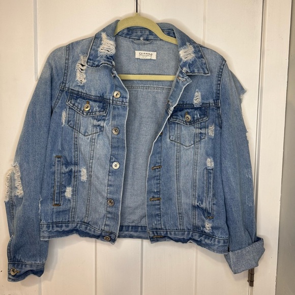 Ci Sono Jackets & Blazers - Distressed Denim jacket women’s size Med